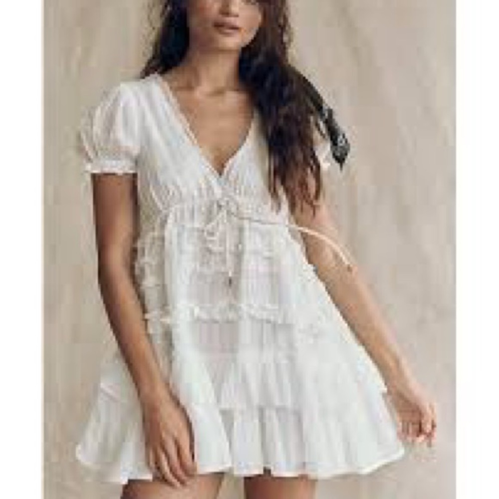 NWOT Free People white x free est darcy mini dress